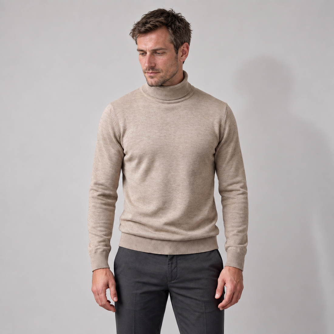 Men's Slim Fit Viscose Turtleneck Sweater