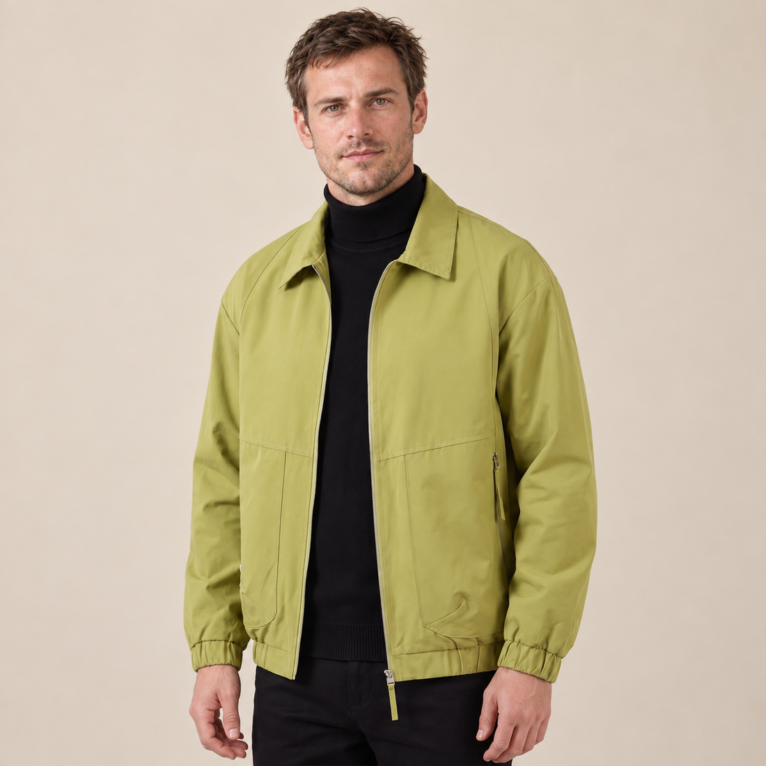 Men's Collared Zip-Through Casual Jacket