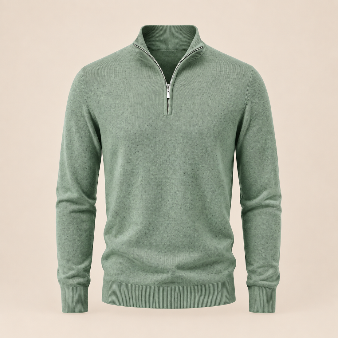 Men's V-Neck Half-Zip Sweater
