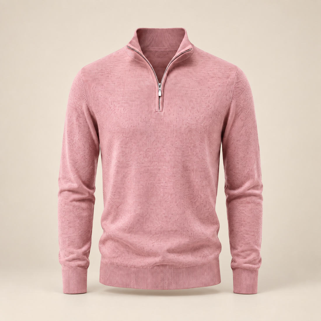 Men's V-Neck Half-Zip Sweater