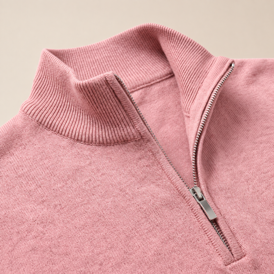 Men's V-Neck Half-Zip Sweater