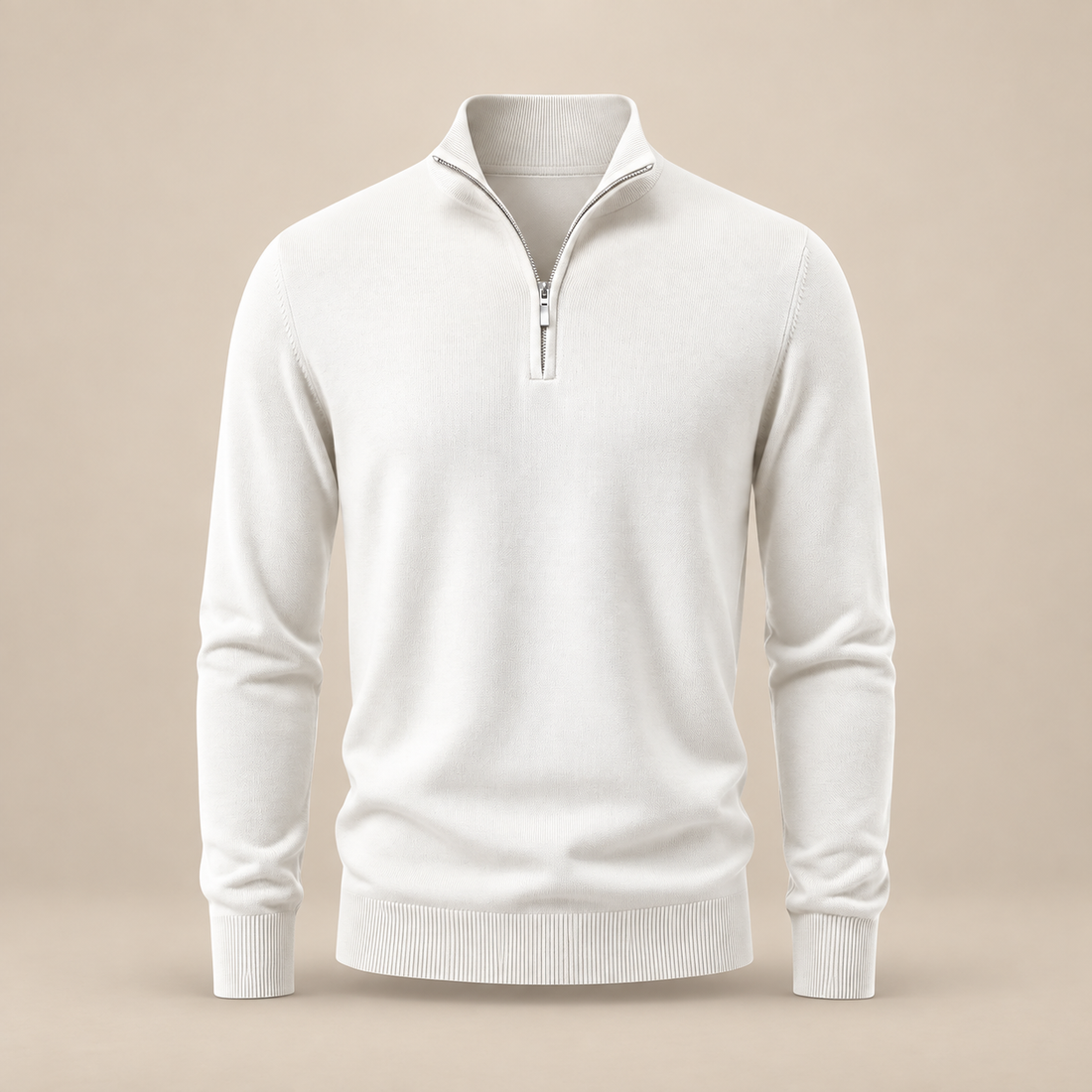 Men's High Collar Half-Zip Sweater