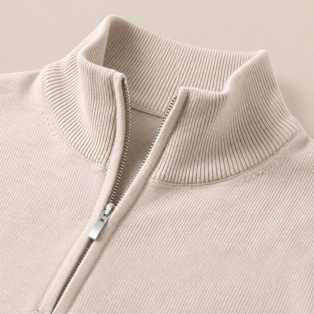 Men's V-Neck Half-Zip Sweater