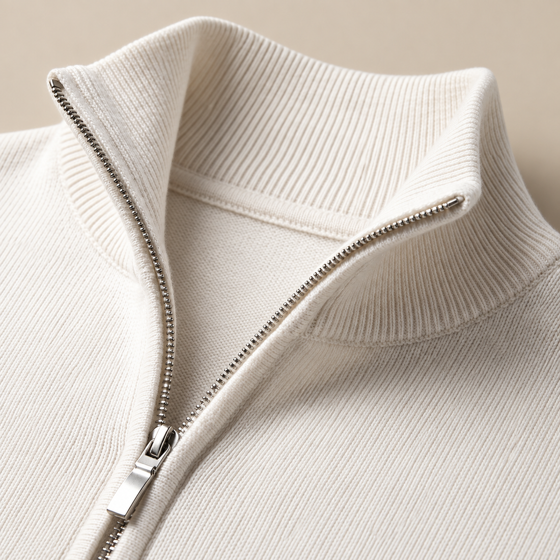 Men's High Collar Half-Zip Sweater