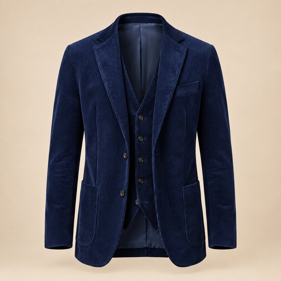 Men's Corduroy Blazer Jacket with Matching Vest