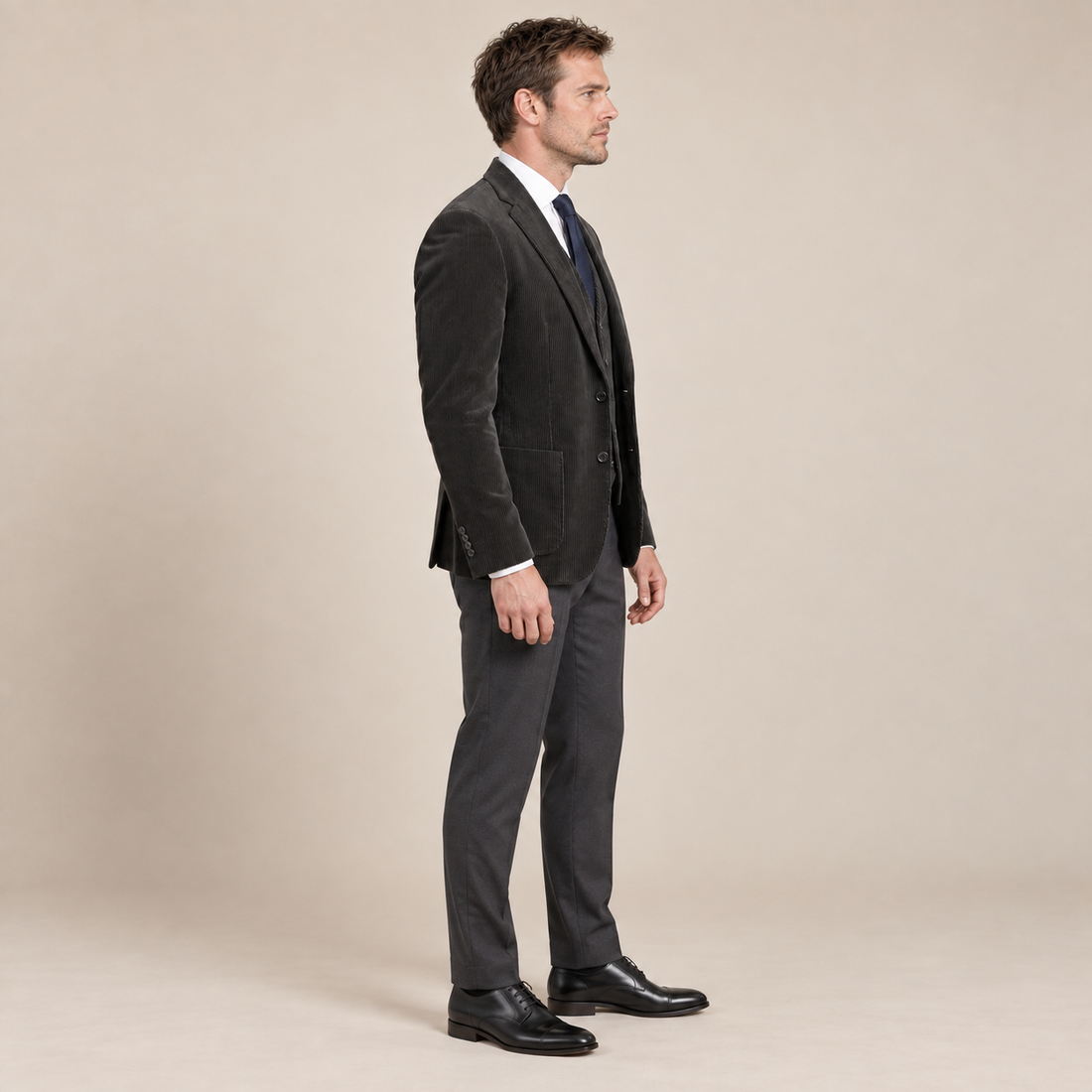 Men's Corduroy Blazer Jacket with Matching Vest