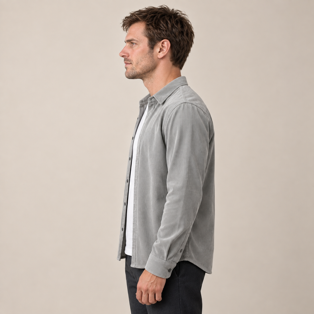 Men's Corduroy Long Sleeve Casual Shirt