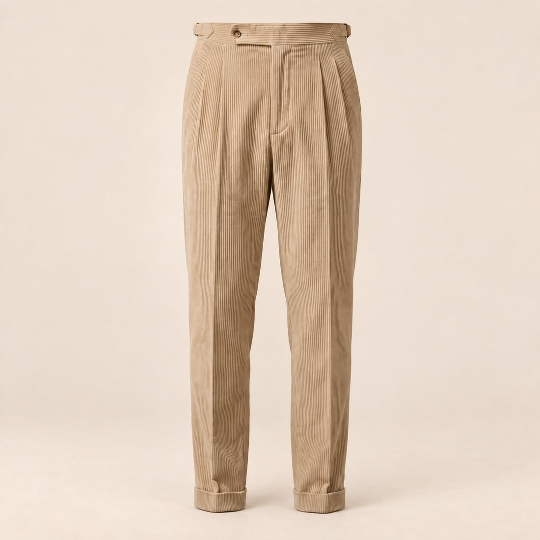 Men's Corduroy Pleated Trousers
