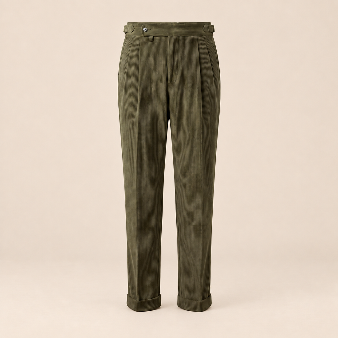 Men's Corduroy Pleated Trousers