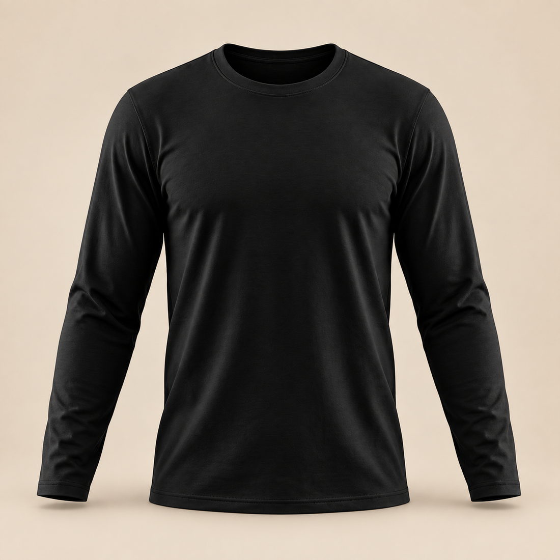 Men's Cotton Blend Long Sleeve Crew Neck Shirt