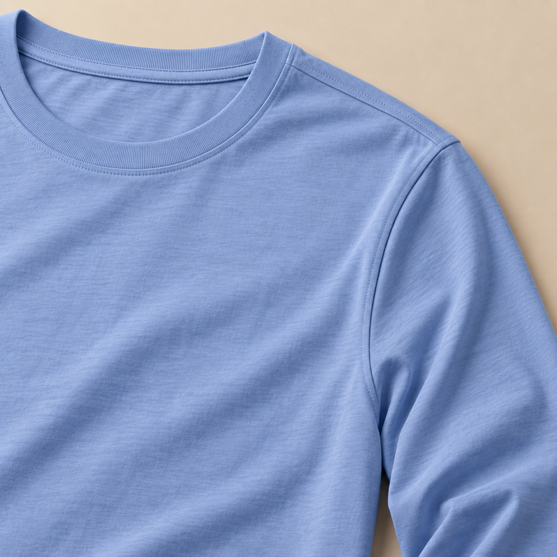Men's Cotton Blend Long Sleeve Crew Neck Shirt