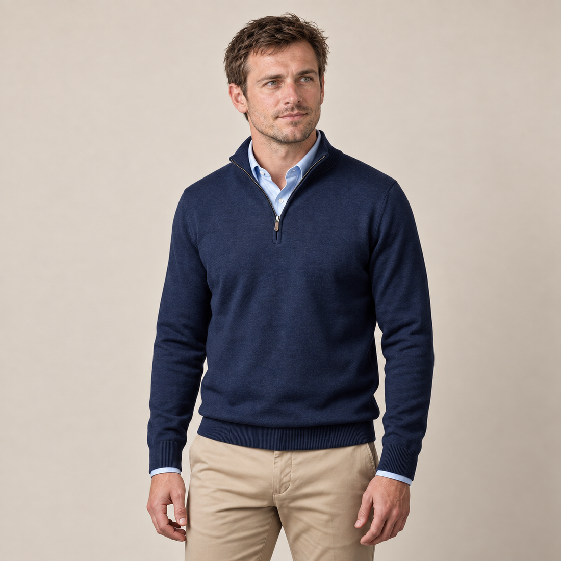 Men's Cotton Half-Zip Sweater