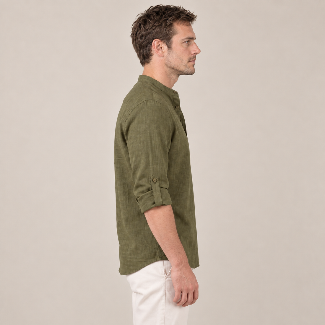 Men's Cotton Popover Henley Shirt