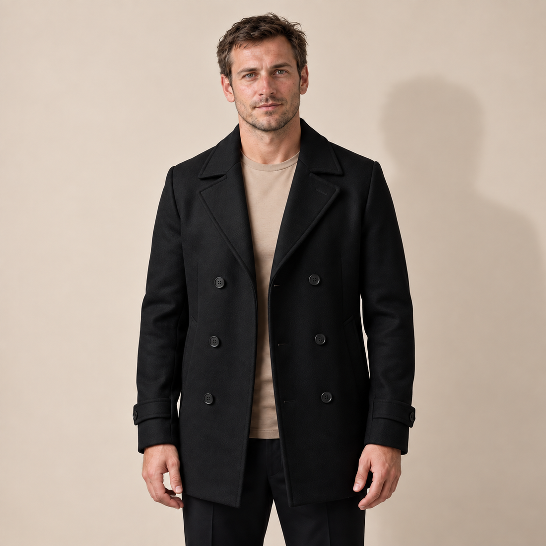 Men's Double-Breasted Overcoat