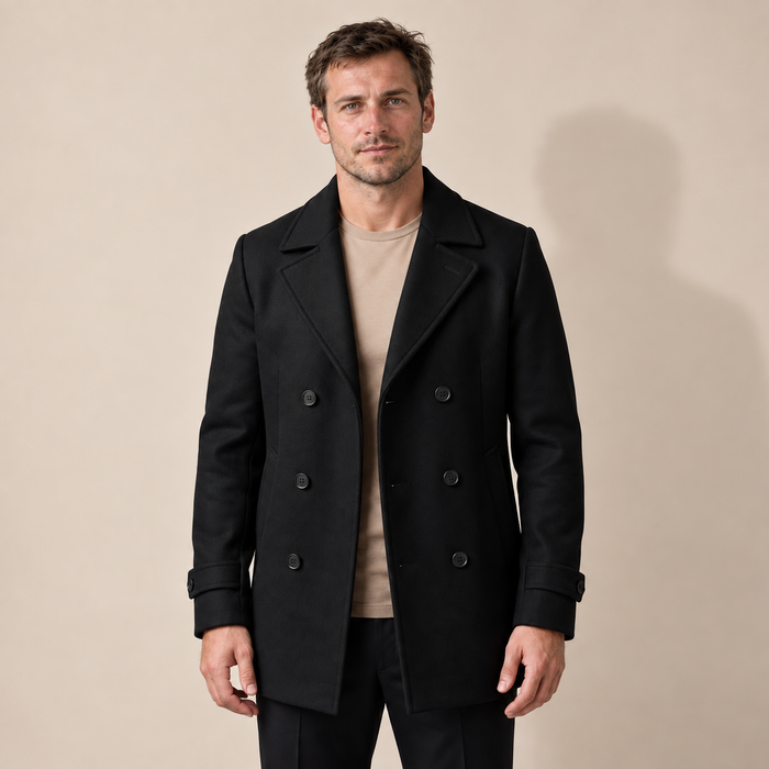 Men's Double-Breasted Overcoat