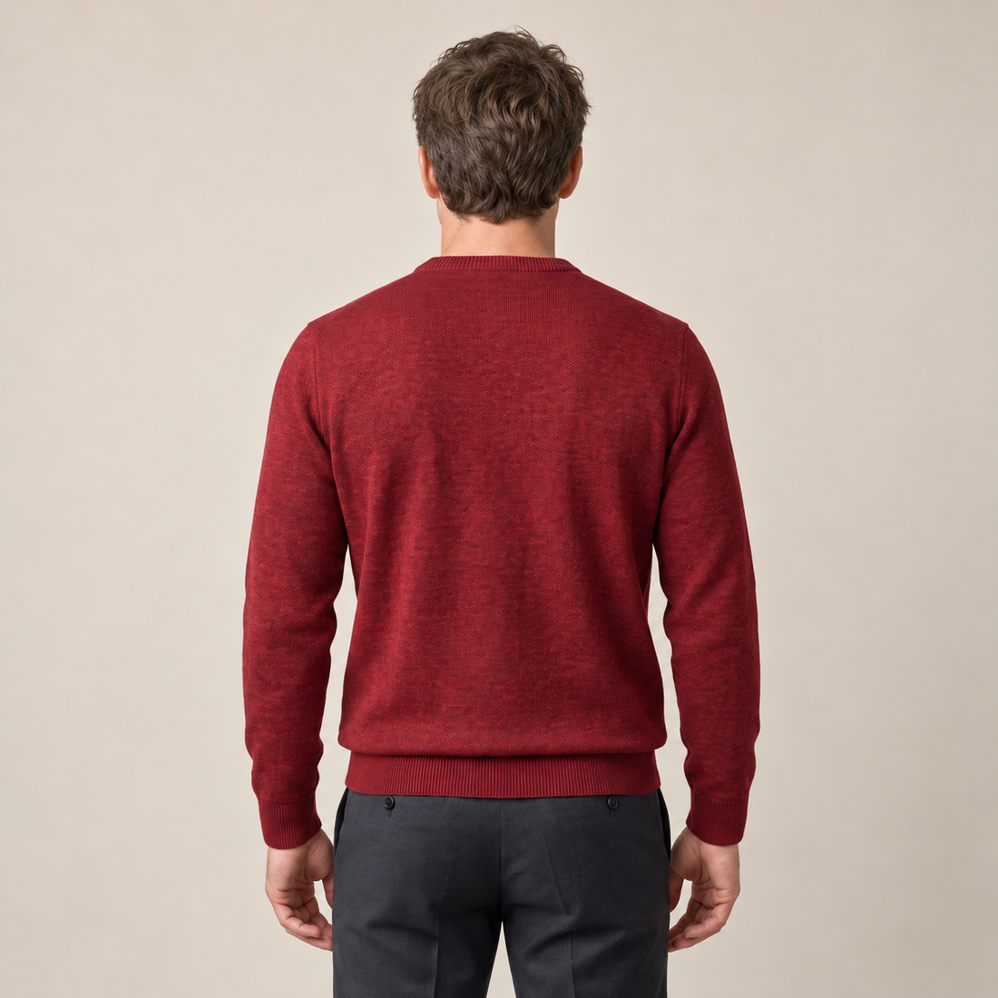 Men's Fine Knit Crew Neck Sweater
