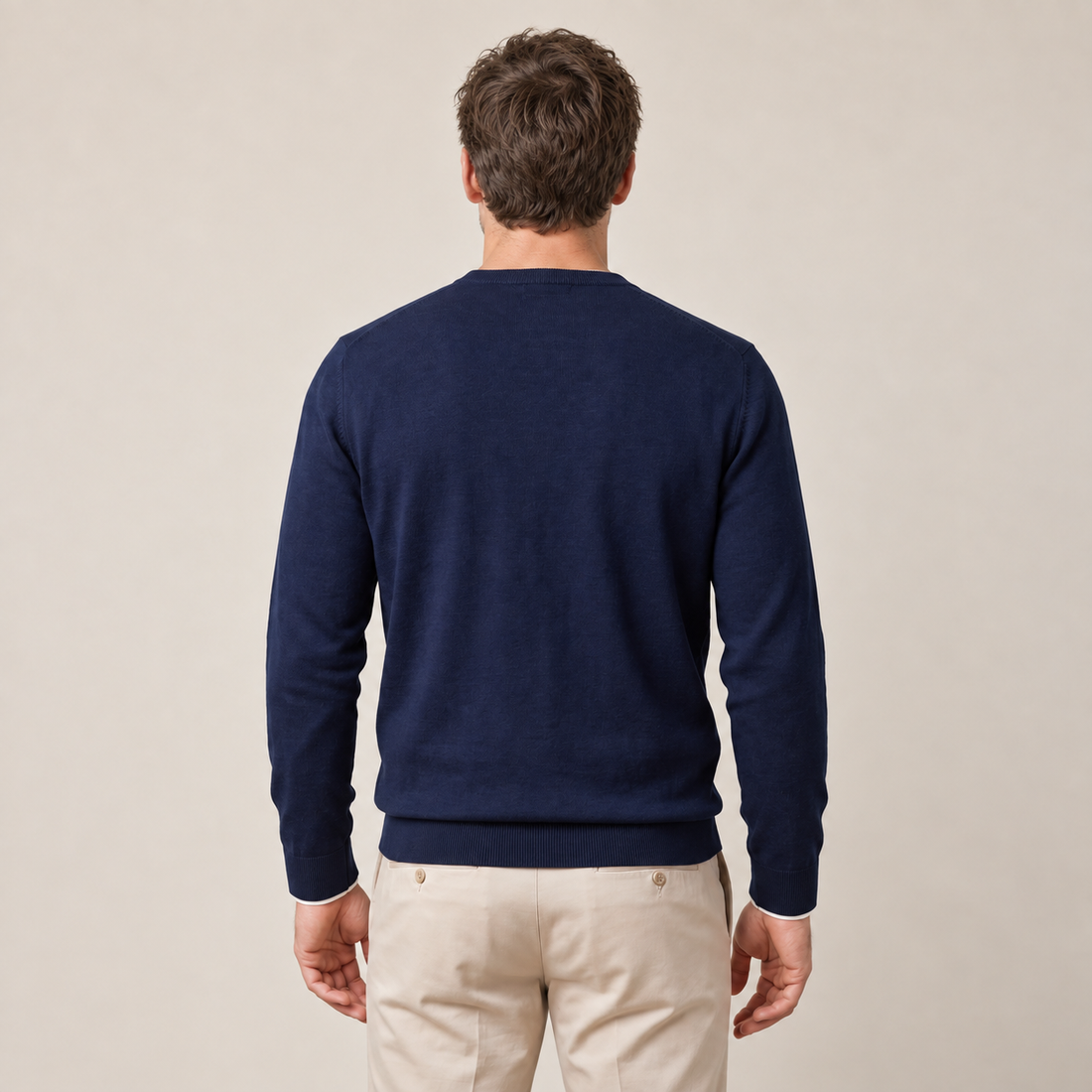 Men's Fine Knit Crew Neck Sweater