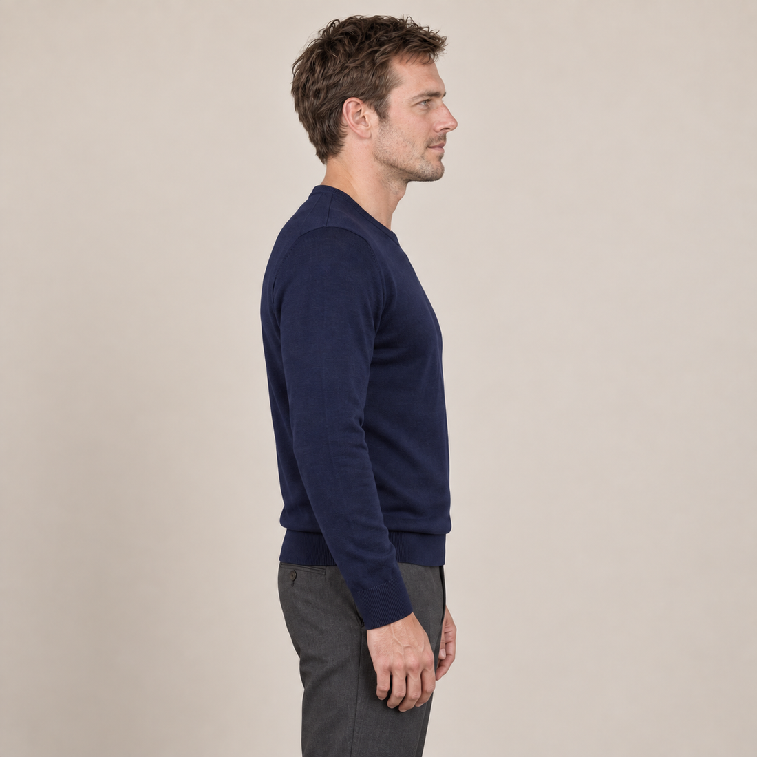 Men's Fine Knit Crew Neck Sweater