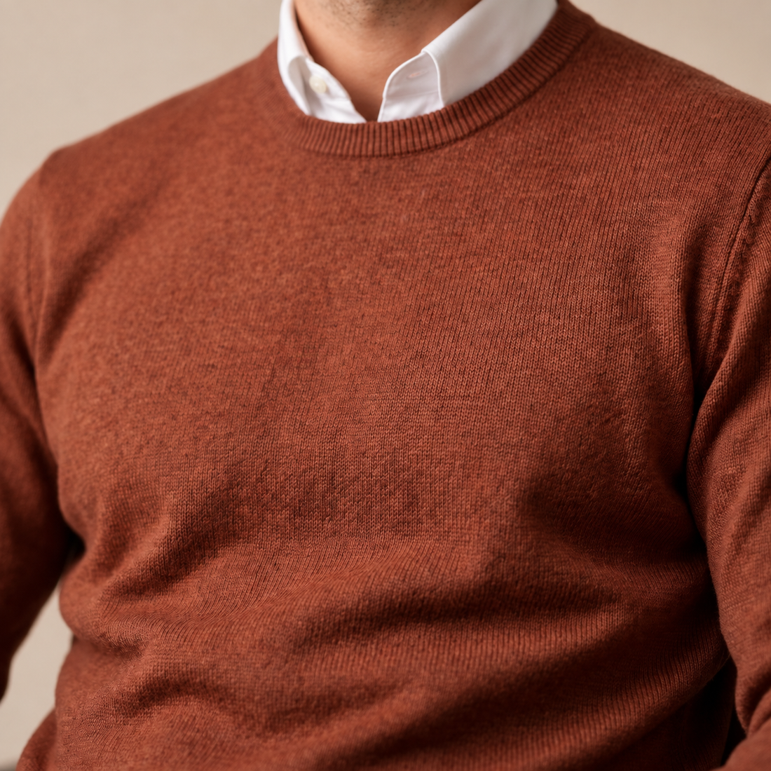 Men's Fine Knit Crew Neck Sweater