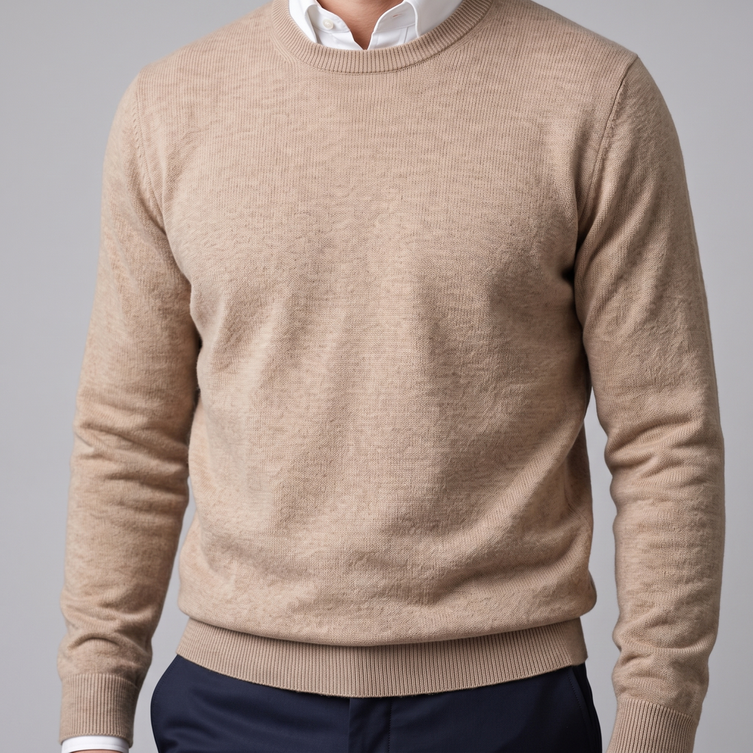 Men's Fine Knit Crew Neck Sweater