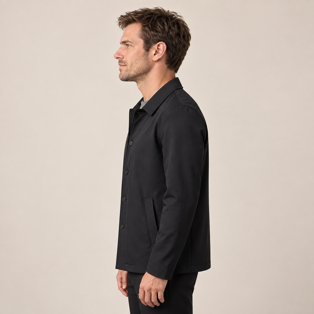 Men's Fleece-Lined Shirt Collar Jacket