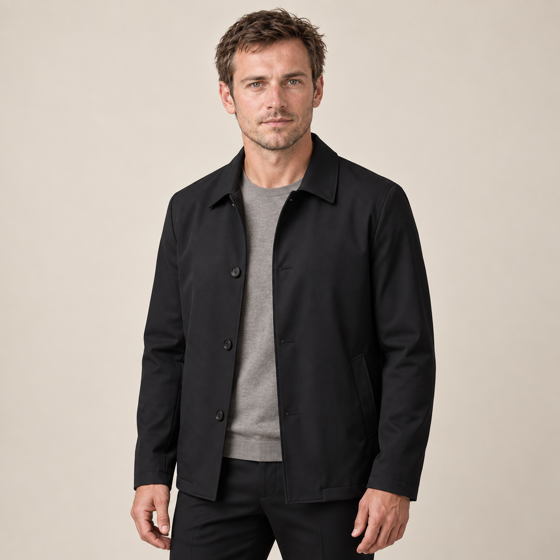 Men's Fleece-Lined Shirt Collar Jacket
