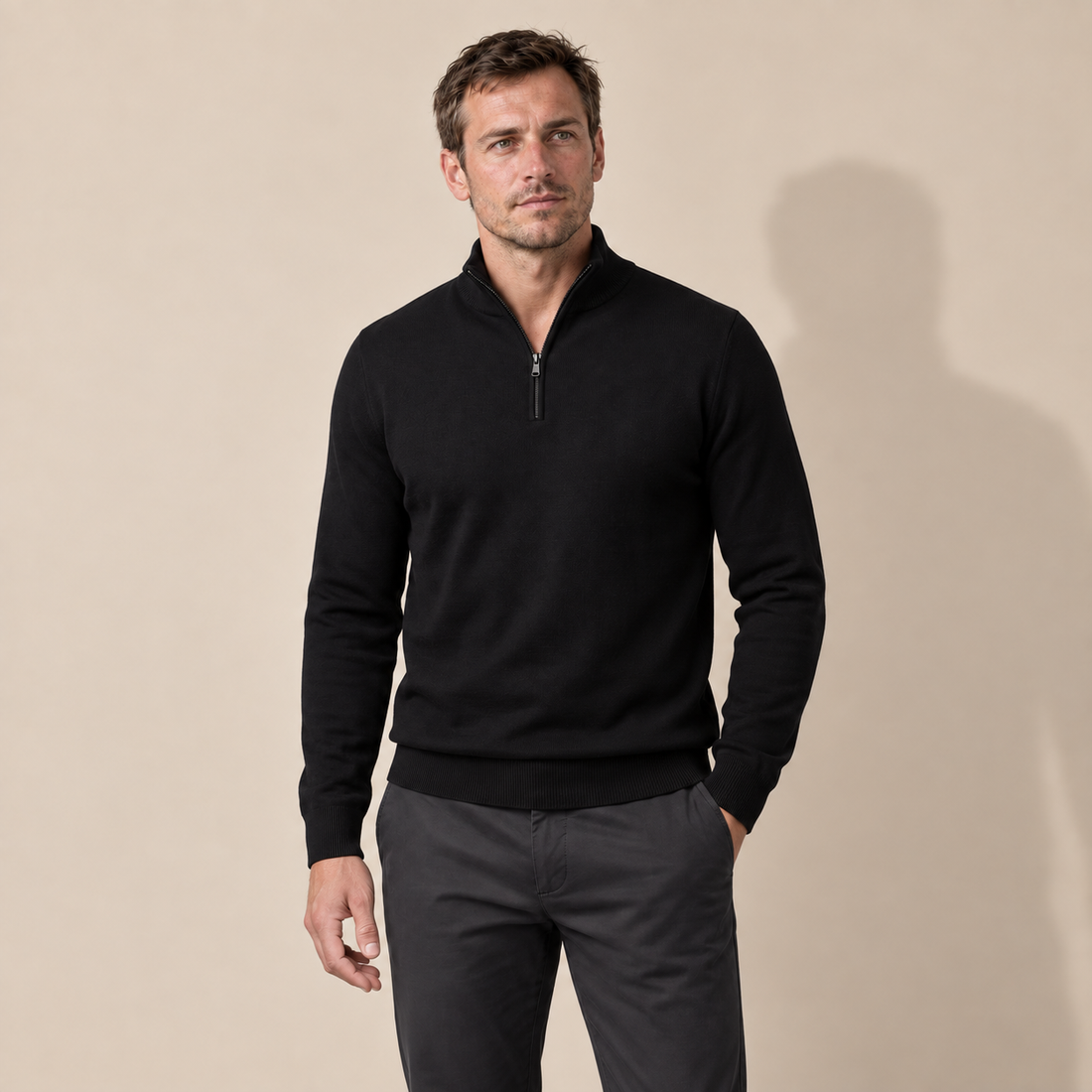 Men's Half-Zip Knit Sweater