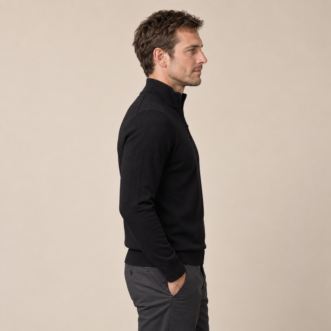 Men's Half-Zip Knit Sweater