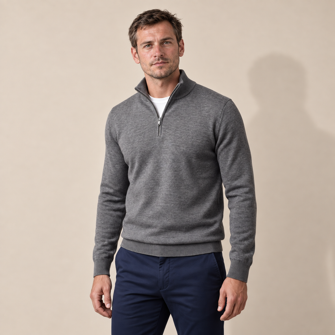 Men's Half-Zip Knit Sweater