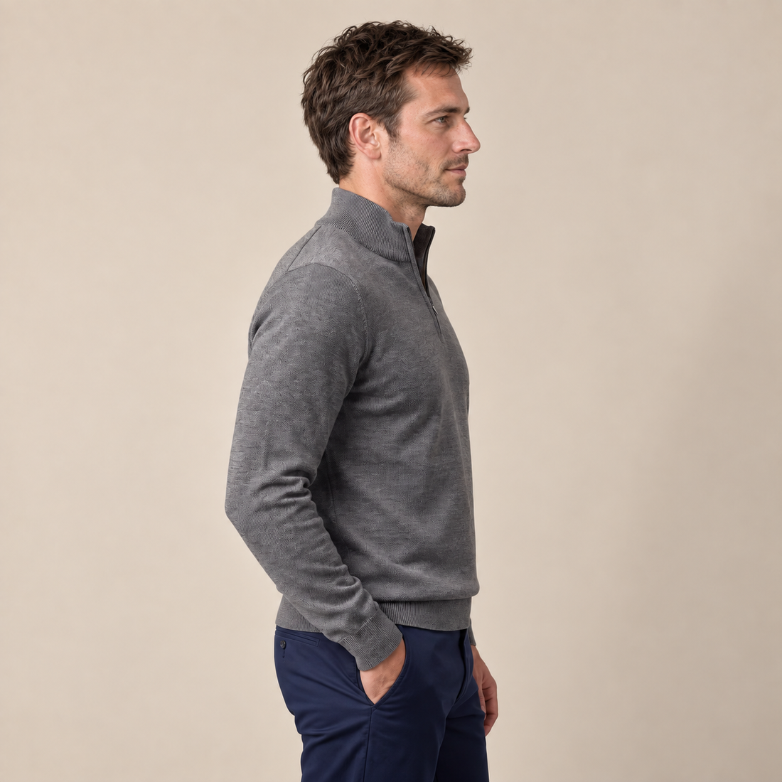 Men's Half-Zip Knit Sweater