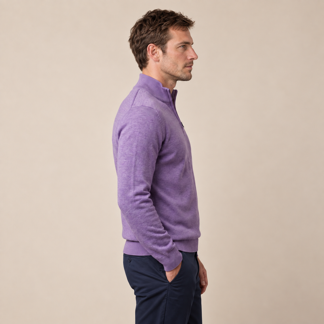 Men's Half-Zip Knit Sweater