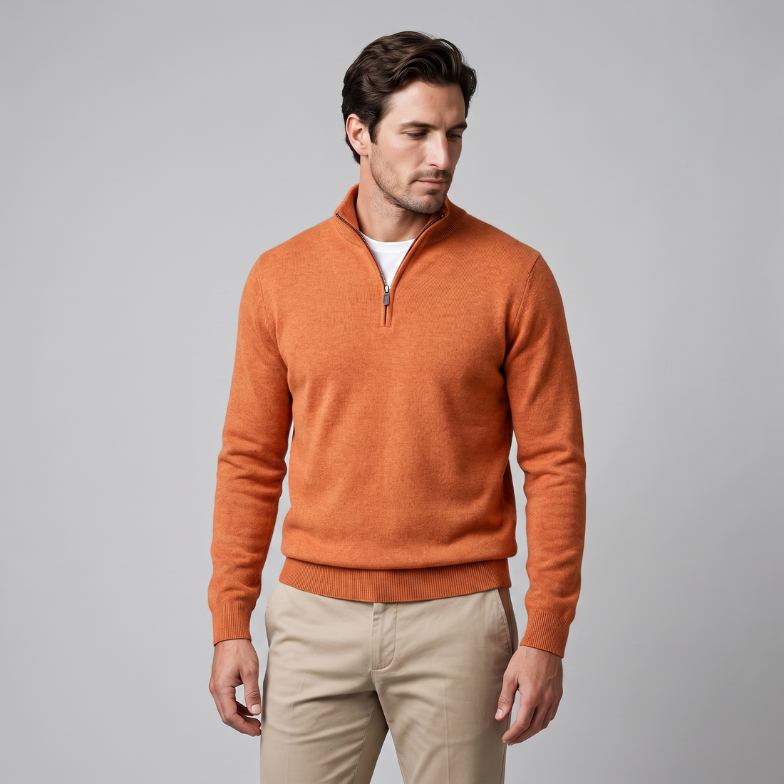 Men's Half-Zip Knit Sweater