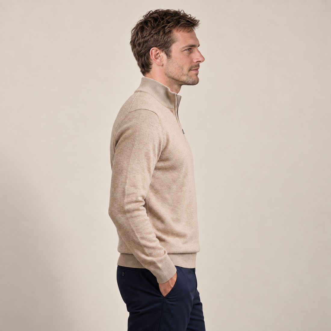 Men's Half-Zip Knit Sweater