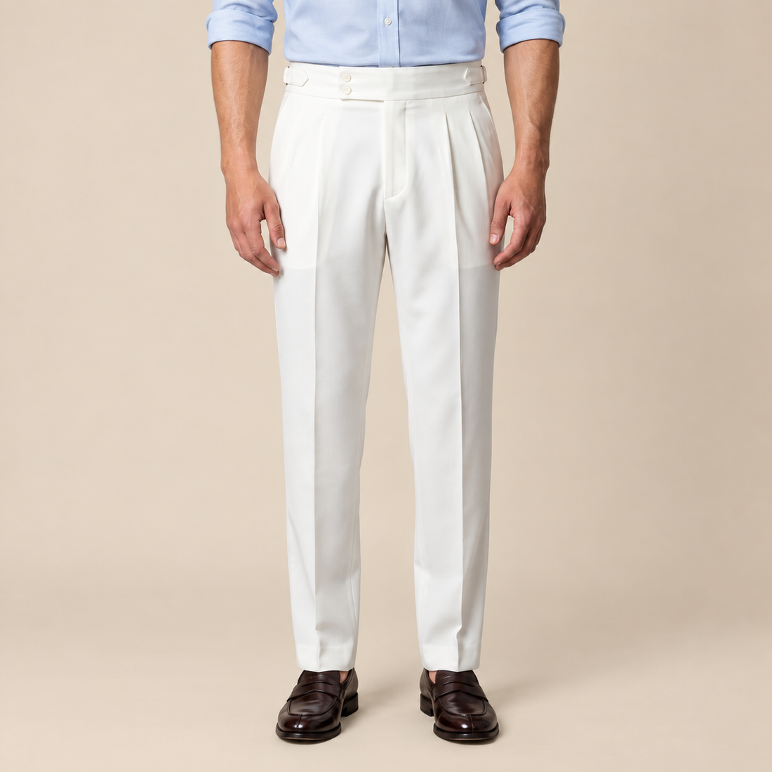 Men's High Waist Formal Trousers with Tailored Fit