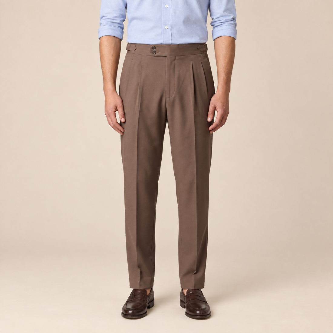 Men's High Waist Formal Trousers with Tailored Fit