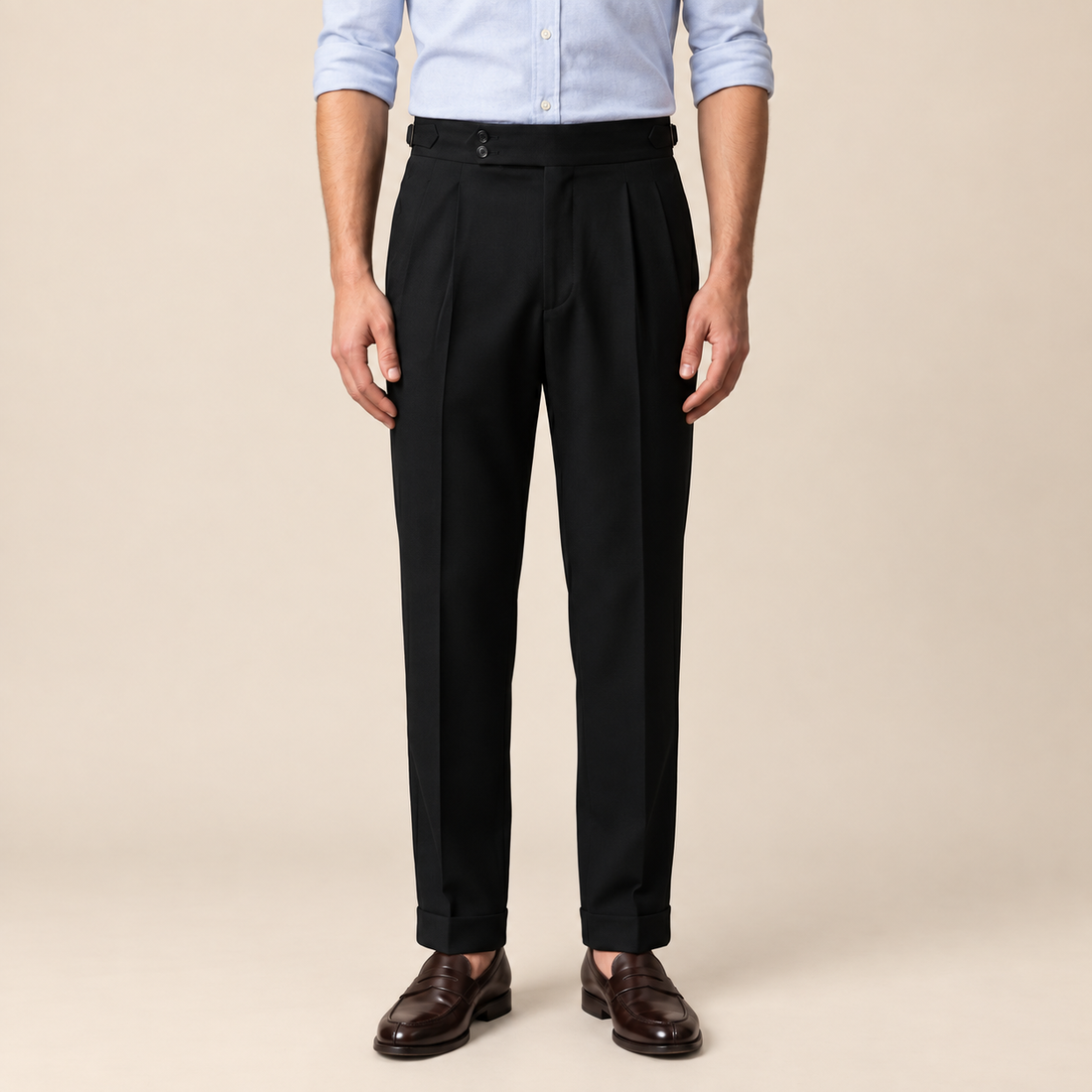 Men's High Waist Formal Trousers with Tailored Fit