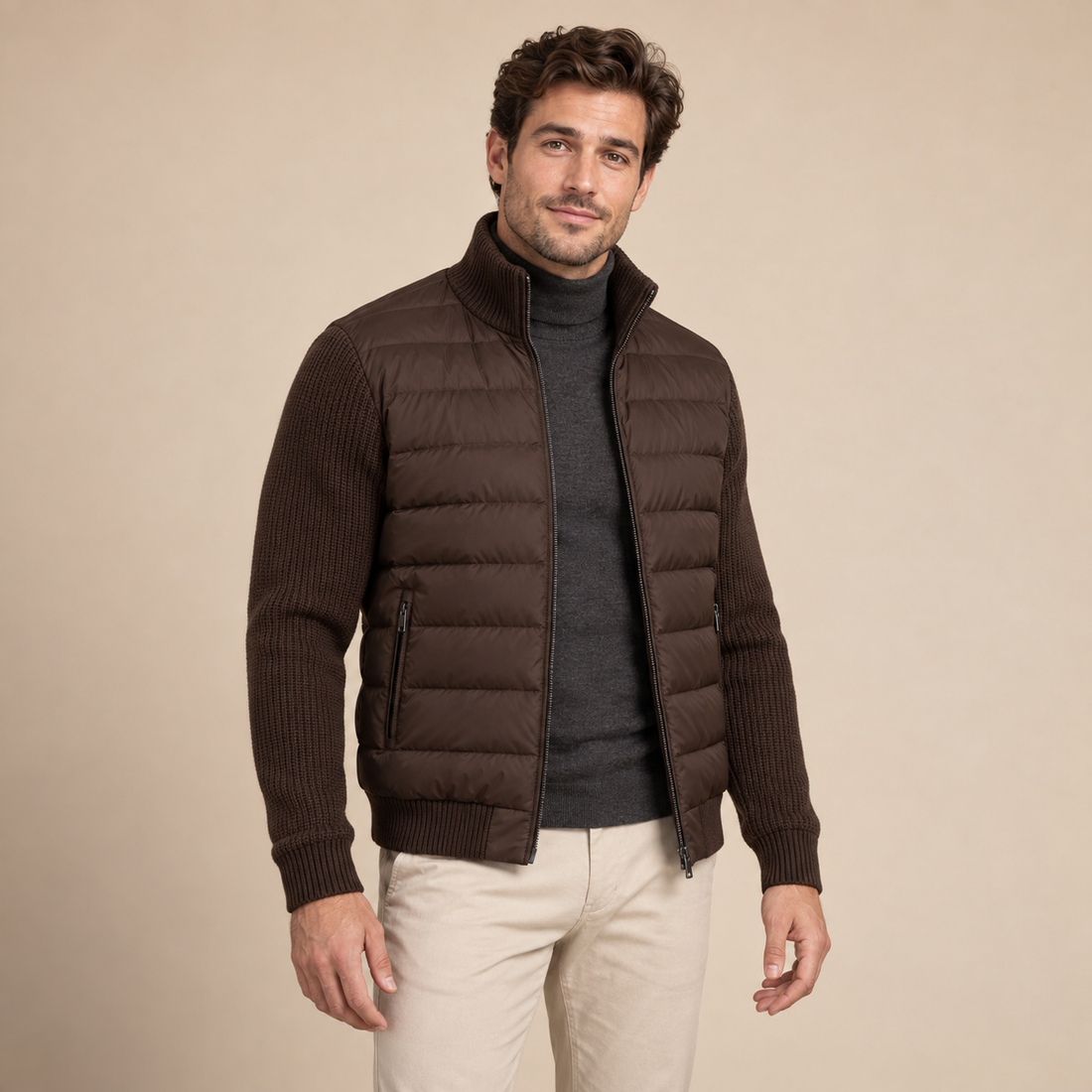 Men's Knit Sleeve Down Jacket