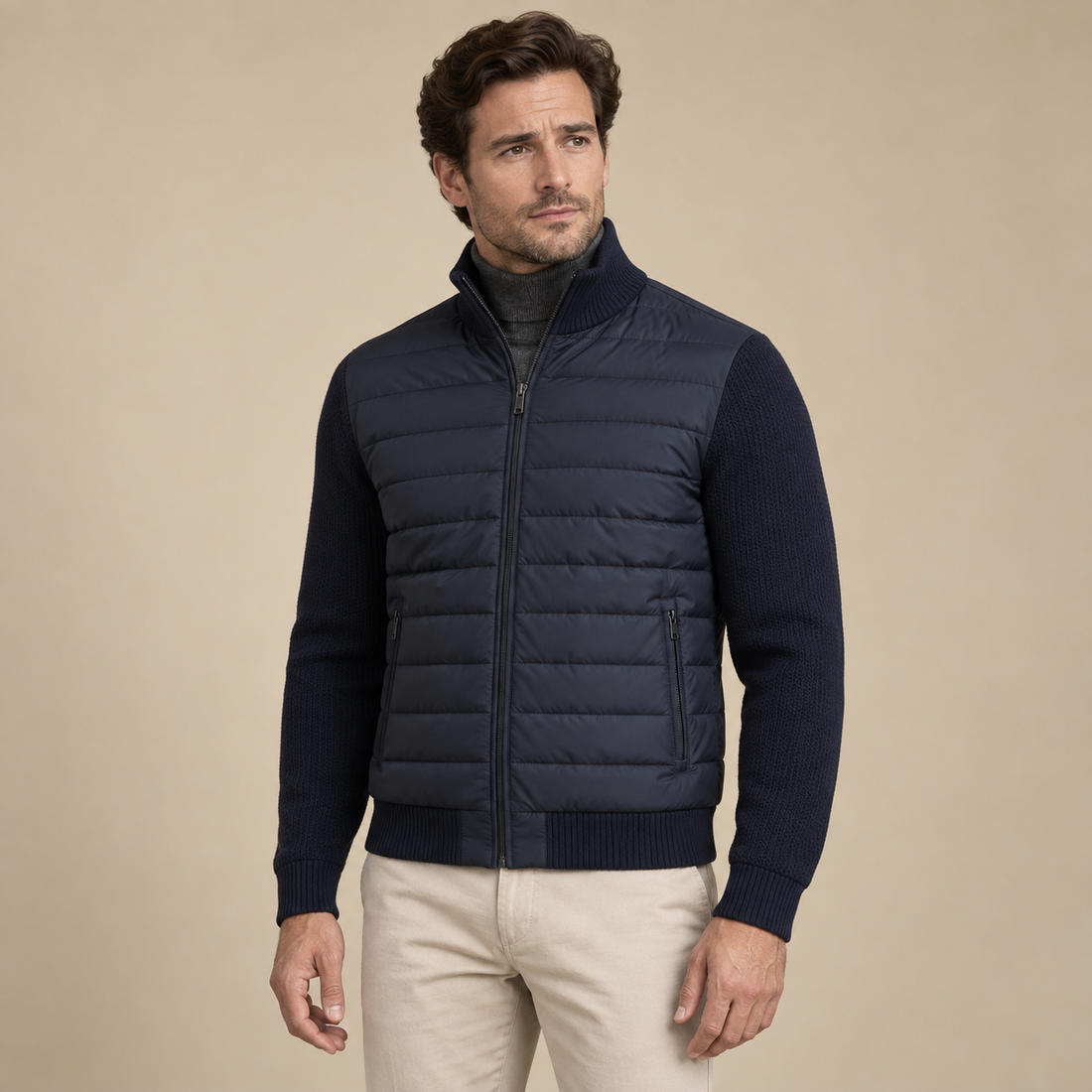 Men's Knit Sleeve Down Jacket