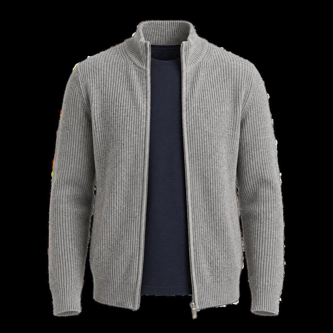 Men's Knitted Zip Up Cardigan