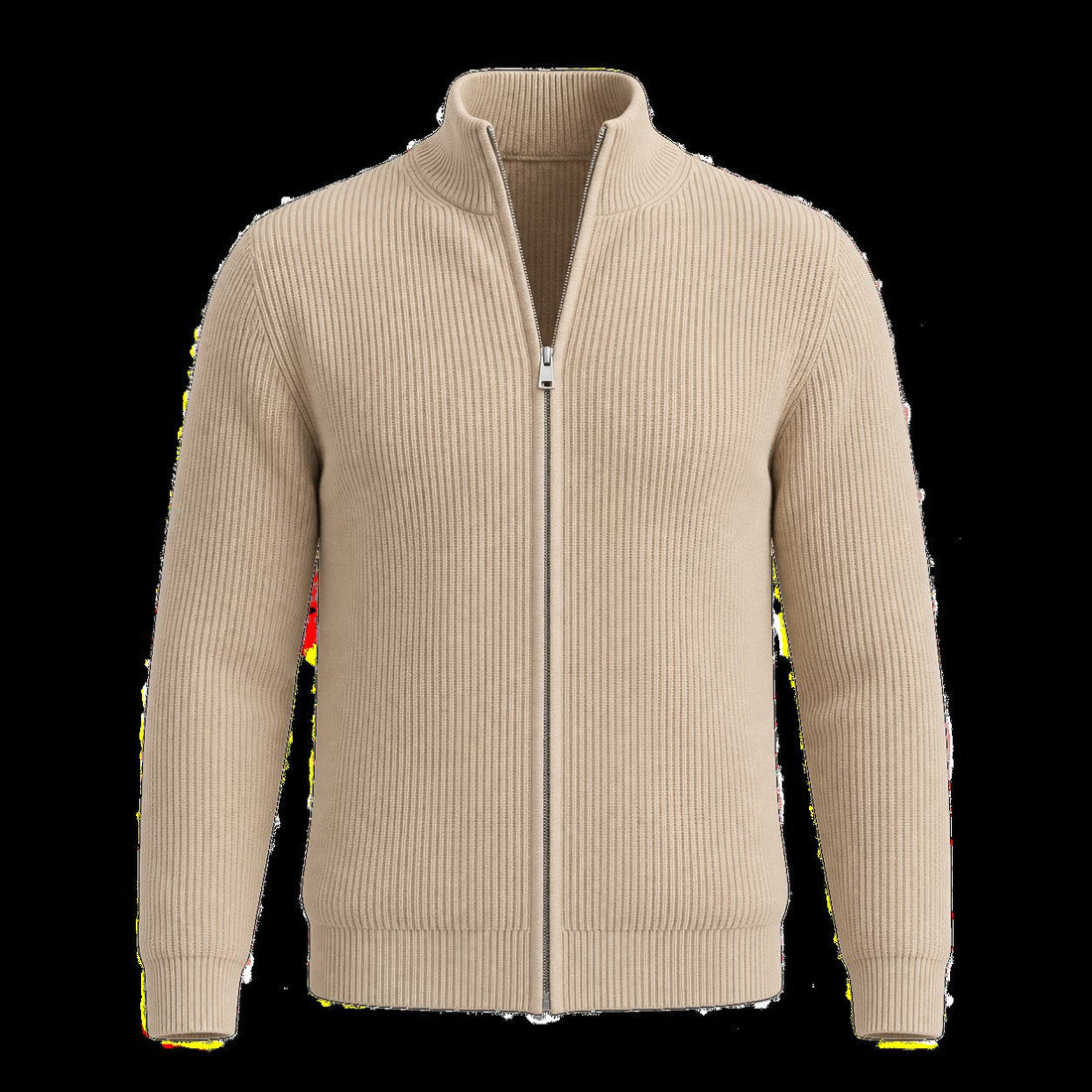 Men's Knitted Zip Up Cardigan
