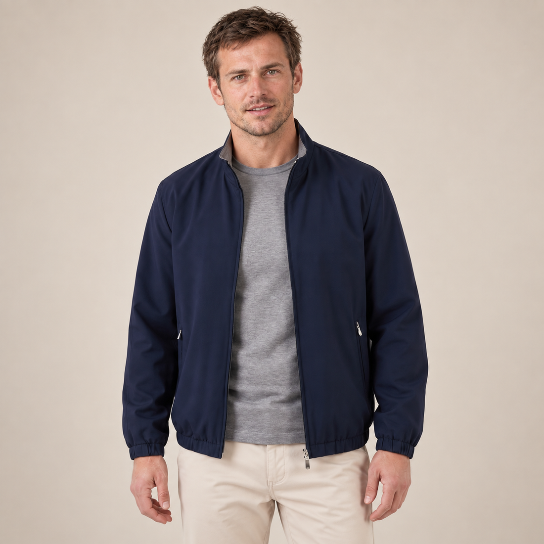 Men's Lightweight Zip-Up Bomber Jacket