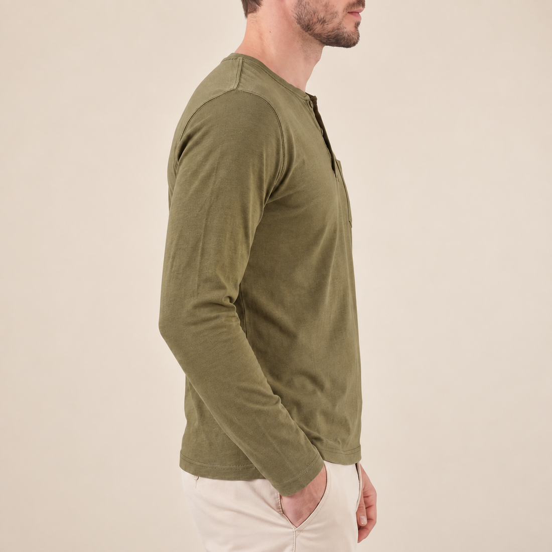 Men's Long Sleeve Henley Shirt