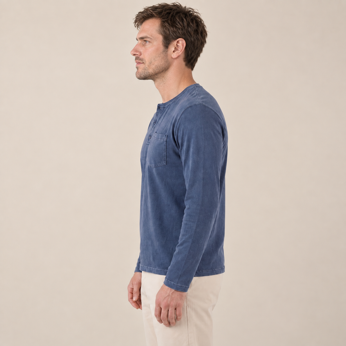 Men's Long Sleeve Henley Shirt
