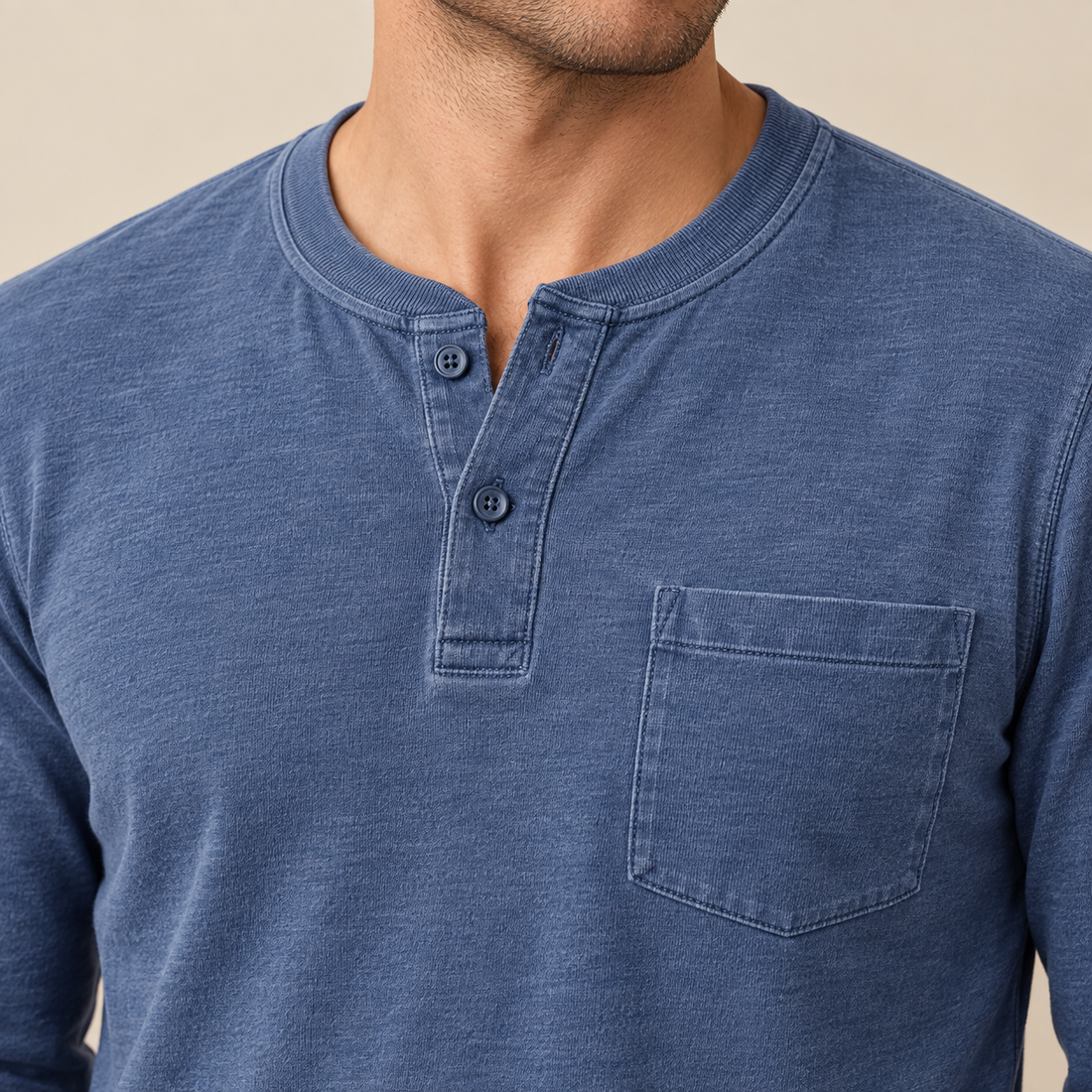 Men's Long Sleeve Henley Shirt