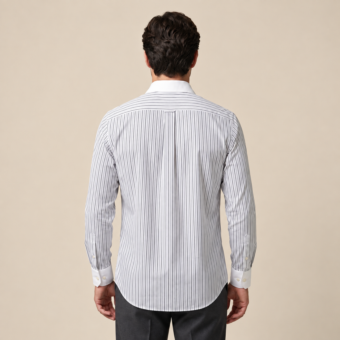 Men's Pinstripe Shirt with French Cuffs