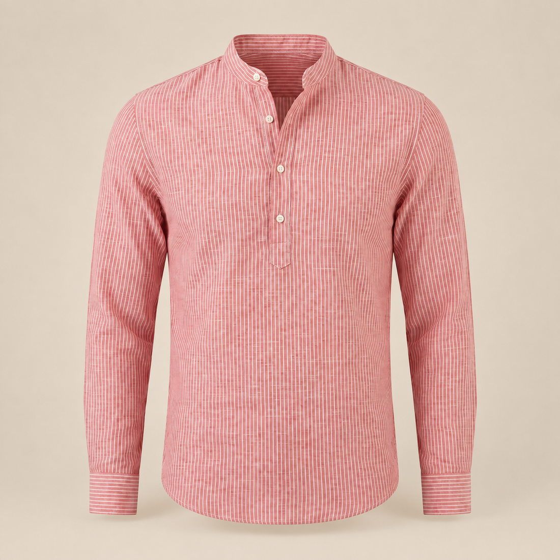 Men's Long Sleeve Striped Henley Shirt