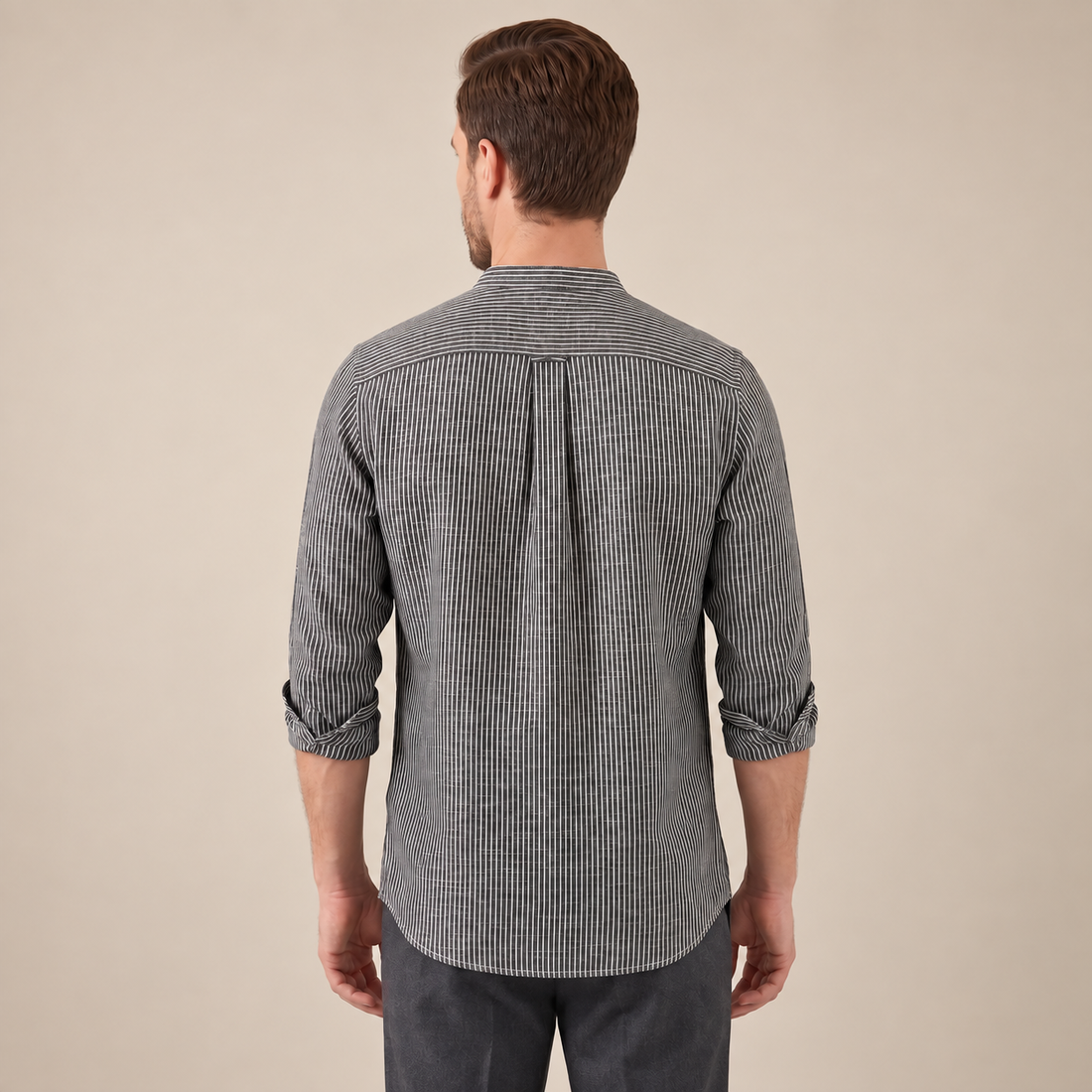 Men's Long Sleeve Striped Henley Shirt