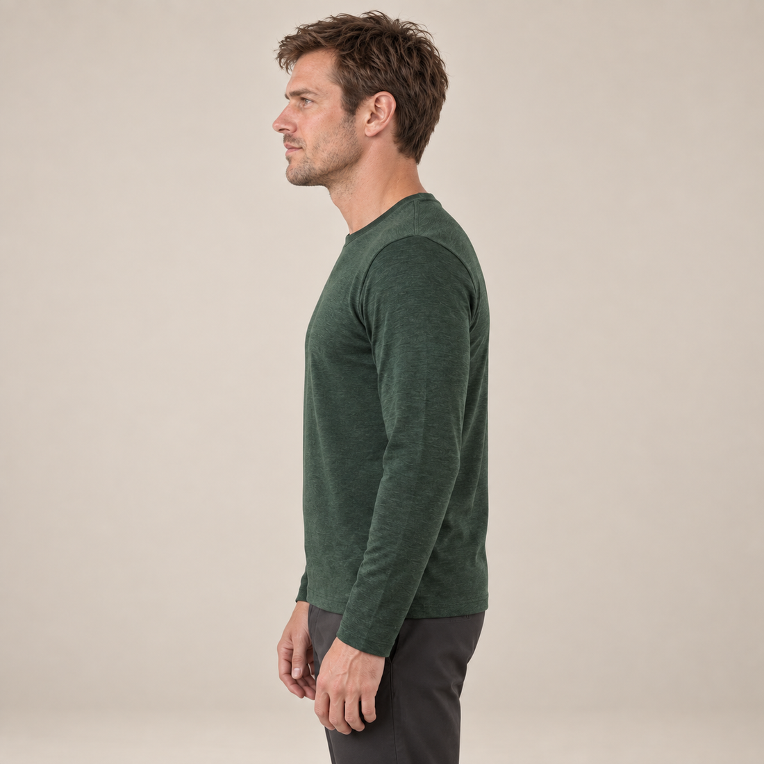 Men's Long-Sleeved Crew Neck Sweater