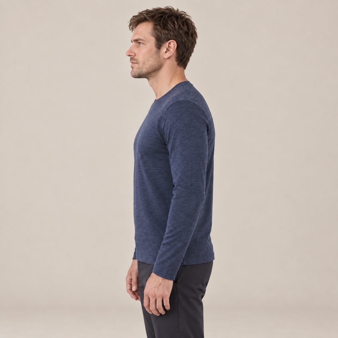 Men's Long-Sleeved Crew Neck Sweater