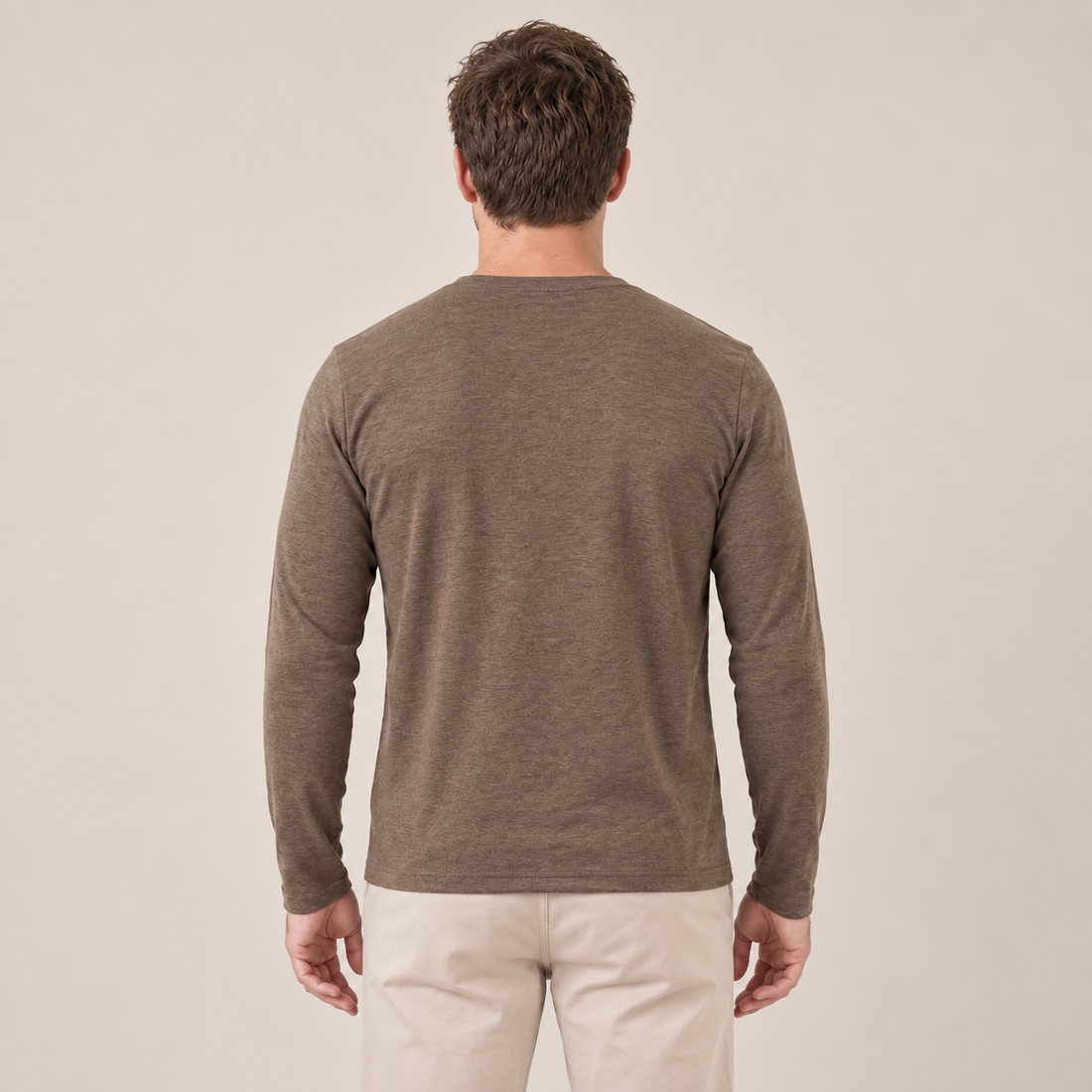 Men's Long-Sleeved Crew Neck Sweater